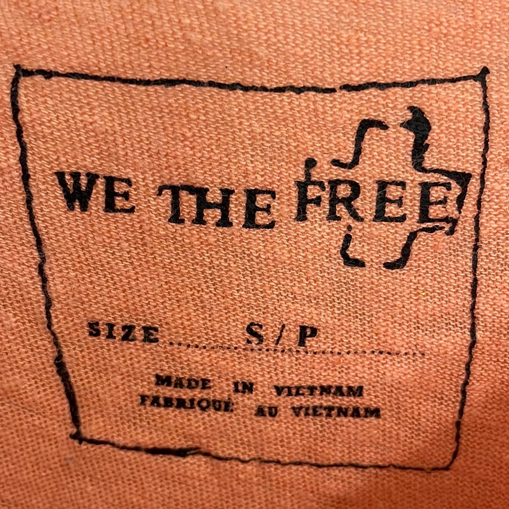 FREE PEOPLE oversized linen blend tangerine top. L - Picture 6 of 6
